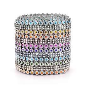 16 Rows Plastic Diamond Mesh Wrap Roll, Rhinestone Crystal Ribbon, Cake Wedding Decoration