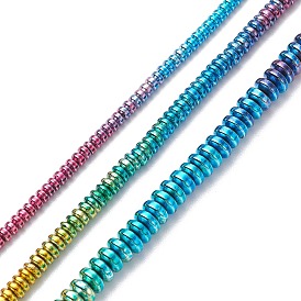 Rainbow Color Electroplate Non-magnetic Synthetic Hematite Beads Strands, Rondelle