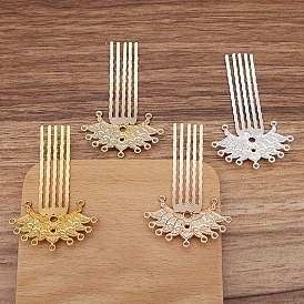 Ancient Style Hanfu Alloy Alligator Hair Clips for Women, Flower