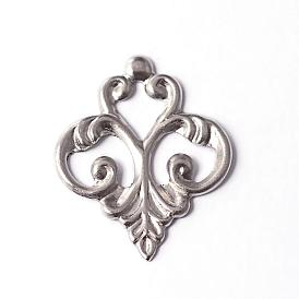 201 Edelstahl Reize, Blume, 15x13x1 mm, Bohrung: 3 mm