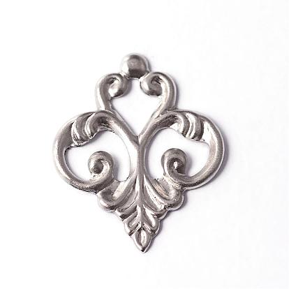 201 Edelstahl Reize, Blume, 15x13x1 mm, Bohrung: 3 mm