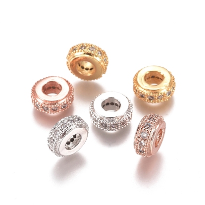 Латунные микропаве из прозрачного кубического циркония, рондель