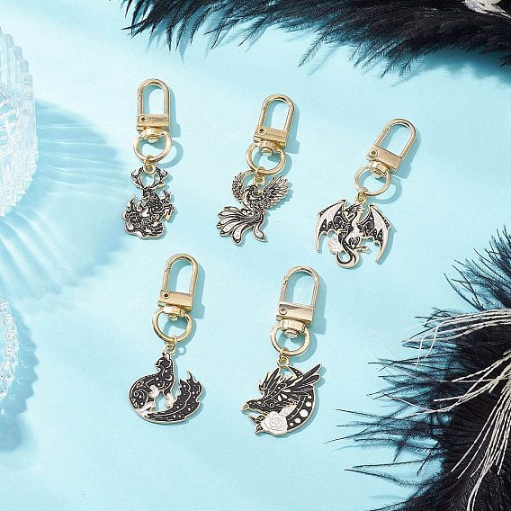 Подвески из сплава с эмалью, с поворотными застежками сплава, разнообразные