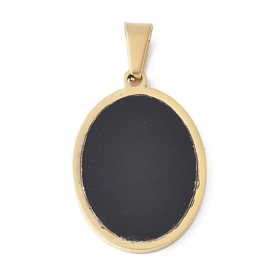 Пластиковые подвески, с 304 фурнитурой из нержавеющей стали, ионное покрытие (ip), овальный шарм, золотые