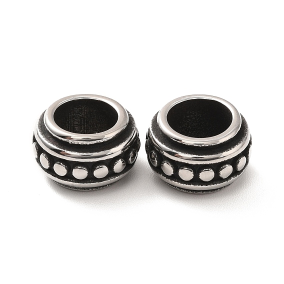 316 европейские бусины из хирургической нержавеющей стали, бусины с большим отверстием, рондель