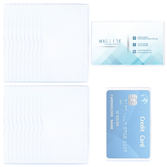 50 Держатели визитных карточек из ПВХ, прямоугольные