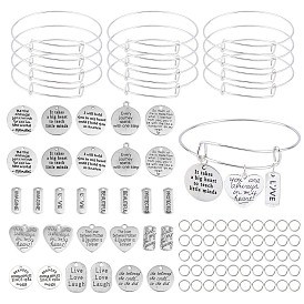 Sunnyclue diy word тема набор для изготовления браслетов, Сплав с подвесками, регулируемая латунные браслеты задатки