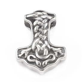 304 Stainless Steel Pendants, Thor's Hammer Charm