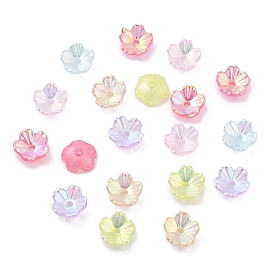 Acrylic Bead Caps, 5-Petal Flower