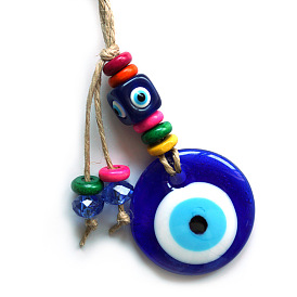 Chimei Evil Eye Pendant Glass Turkey Blue Eyes Hemp Rope Pendant Wall Decoration Devil's Eye Greek Ornaments
