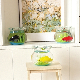 Glass Goldfish Tank, Micro Landscape Home Dollhouse Accessories, Pretending Prop Decorations