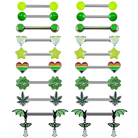 316l Кольца для сосков из хирургической нержавеющей стали и акрила, цвет нержавеющей стали