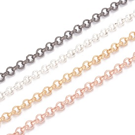 Cadenas de latón rolo, cadena belcher, soldada, con carrete, estilo mate