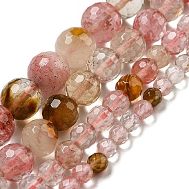 Tigerskin Glass Beads Strands, (128 Facets)Faceted, Round
