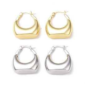 Rack Plating Brass Handbag Shape Hoop Earrings for Women, Lead Free & Cadmium Free