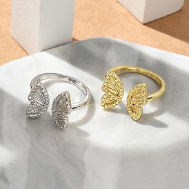 Бабочка манжеты кольца, украшения из латуни для женщин, долговечный, стойки покрытие