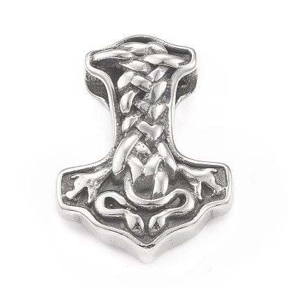 Pendentifs en acier inoxydable, charme du marteau de thor