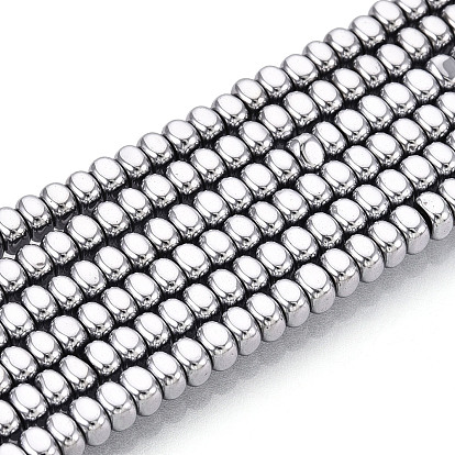 Electroplated Synthetic Non-magnetic Hematite Beads Strands, PVD Vacuum Plating, Long-Lasting Plated, Square