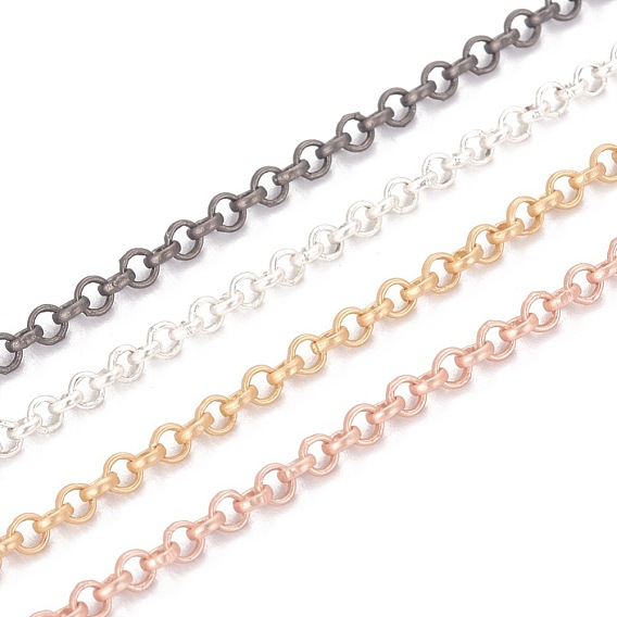 Brass Rolo Chains, Belcher Chain, Soldered, with Spool, Matte Style