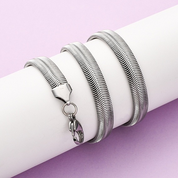 8мм 304 плоские ожерелья-змейки из нержавеющей стали, не тускнеет