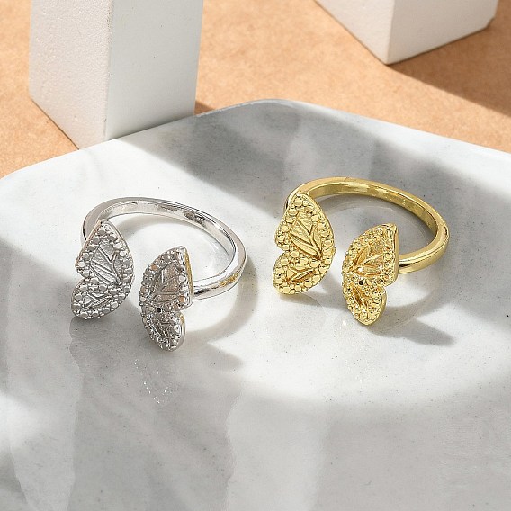 Бабочка манжеты кольца, украшения из латуни для женщин, долговечный, стойки покрытие