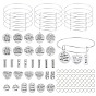 DIY Word Theme Bangle Making Kits, with Alloy Pendants, Adjustable Brass Bangle Makings