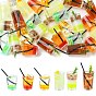 30Pcs 6 Styles 3D Drink Transparent Resin Display Decorations, Micro Landscape Decoration Accessories
