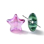 UV Plating Rainbow Iridescent Acrylic Beads, Star