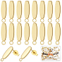 30Pcs 201 Stainless Steel Oval Stud Earring Findings, with 304 Stainless Steel Pins & with Horizontal Loops
