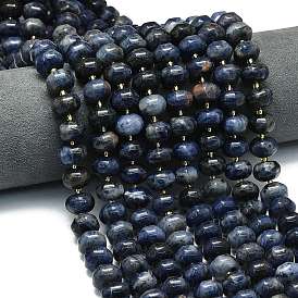 Природный содалит бисер нитей, форма тыквы, с бисером