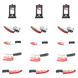 15шт 5 стили хэллоуин печатные непрозрачные акриловые подвески, нож