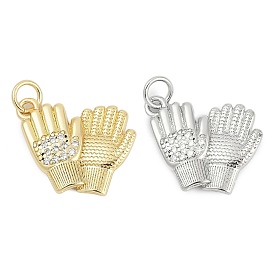 Латунные микро проложить кубического циркония подвески, перчатки чары, долговечный, стойки покрытие, без свинца и без кадмия, с целью перехода в кольце