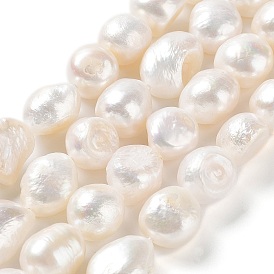 Brins de perles de culture d'eau douce naturelles, poli des deux côtés, Note 2 un