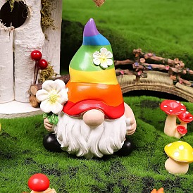 Cross-Border Garden Gnome Magic Elf Garden Decoration Faceless Dwarf Holding Flower Pixie Resin Craft