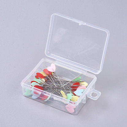 Iron Head Pins, Straight Pins, Dressmaker Pins, Sewing Pin for DIY Sewing Crafts, with Plastic, Heart