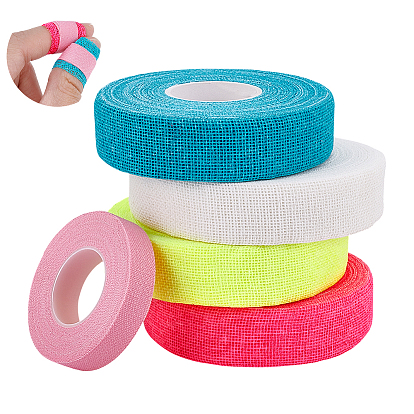 5 рулоны 5 цвета многофункциональные хлопчатобумажные бинты, самоклеящаяся спортивная эластичная повязка, лейкопластырь