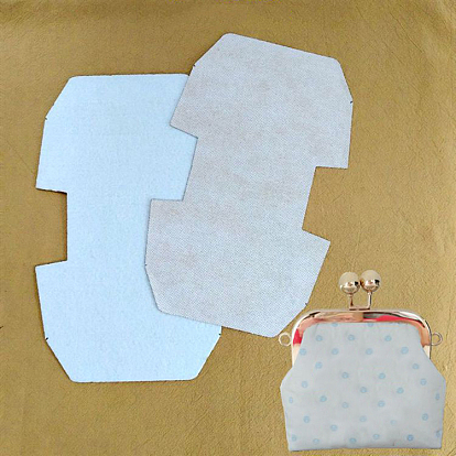 Trapezoid-shaped Non-woven Fabrics Felt Pad & Resin Interlining Set, for DIY Metal Clasp Frame Purse Bag Materials