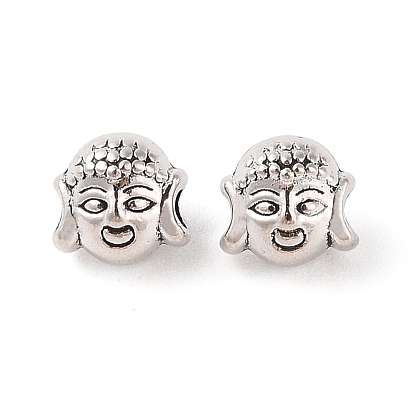 Perles en alliage de style tibétain, sans cadmium et sans plomb, tête de bouddha