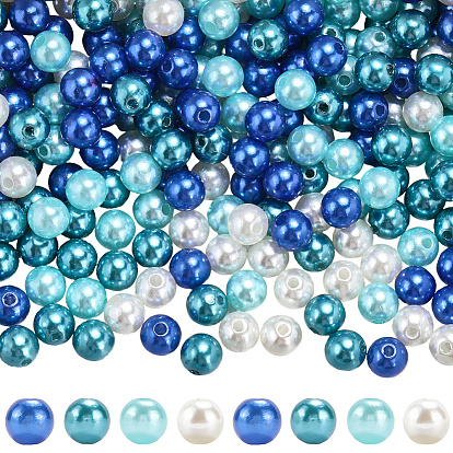 1200 шт. 4 стильные круглые бусины из АБС-пластика с имитацией жемчуга, имитация жемчуга акриловые, круглые