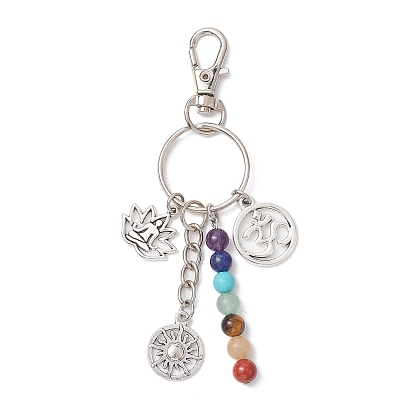 Подвески из сплава ляпис-лазури, зеленого авантюрина, синтетической бирюзы, красной яшмы, тигрового глаза, аметиста и красного авантюрина