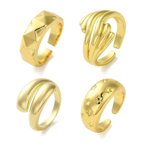 Медные кольца, реальный 18 k позолоченный