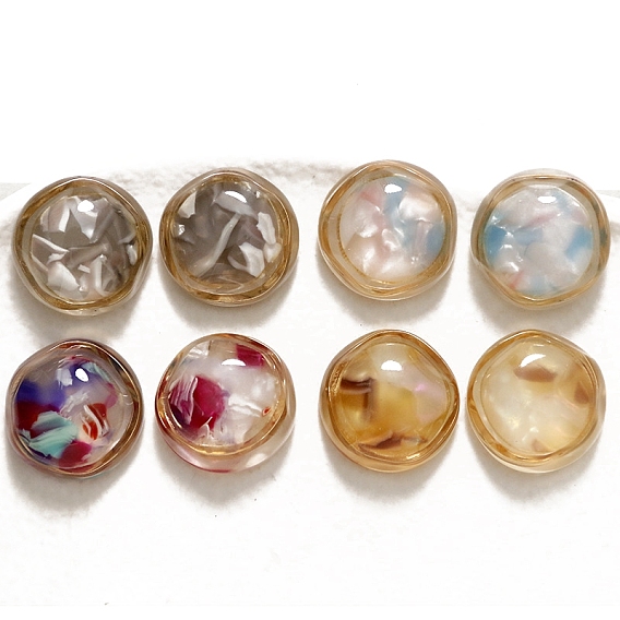 Cellulose Acetate(Resin) Cabochons, Flat Round