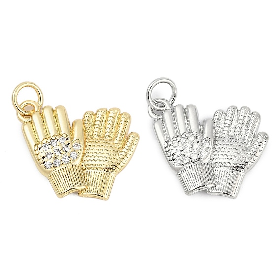 Латунные микро проложить кубического циркония подвески, перчатки чары, долговечный, стойки покрытие, без свинца и без кадмия, с целью перехода в кольце