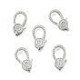 SHEGRACE Bras Micro Pave Clear Cubic Zirconia Lobster Claw Clasps, Cadmium Free & Lead Free & Nickel Free
