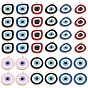 36Pcs 9 Style Alloy Enamel Pendants, Cadmium Free & Lead Free, Light Gold, Mixed Shapes