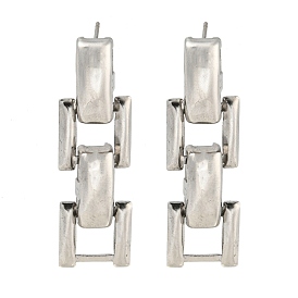 304 Stainless Steel Stud Earrings, for Women, Chain Charm