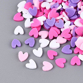 Ручной полимерной глины кабошонов, сердце, плоский зад