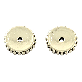 Тибетский сплав стиль плоские круглые шариков прокладки, без кадмия и без свинца, 9x2 мм, отверстие : 1 мм