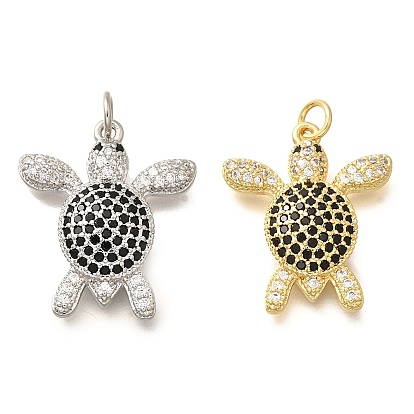 Латунные микро проложить кубического циркония подвески, без кадмия и без свинца, прелести морской черепахи, с целью перехода в кольце