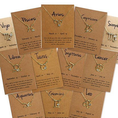 Ожерелья из сплава с кристаллами и стразами в виде созвездия для женщин, золотые